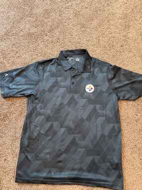 Antigua Men’s Black Pittsburgh Steelers Polo